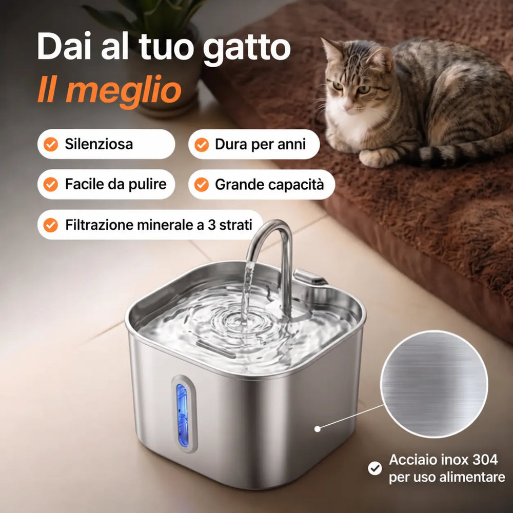 Fontanella VitaGatti In Acciaio Inox Di Grado Medicale