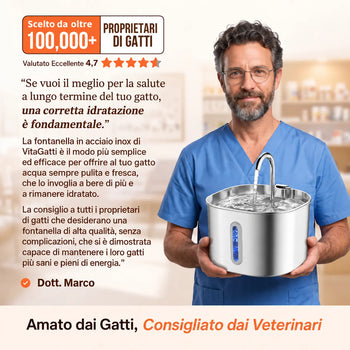 Fontanella VitaGatti In Acciaio Inox Di Grado Medicale